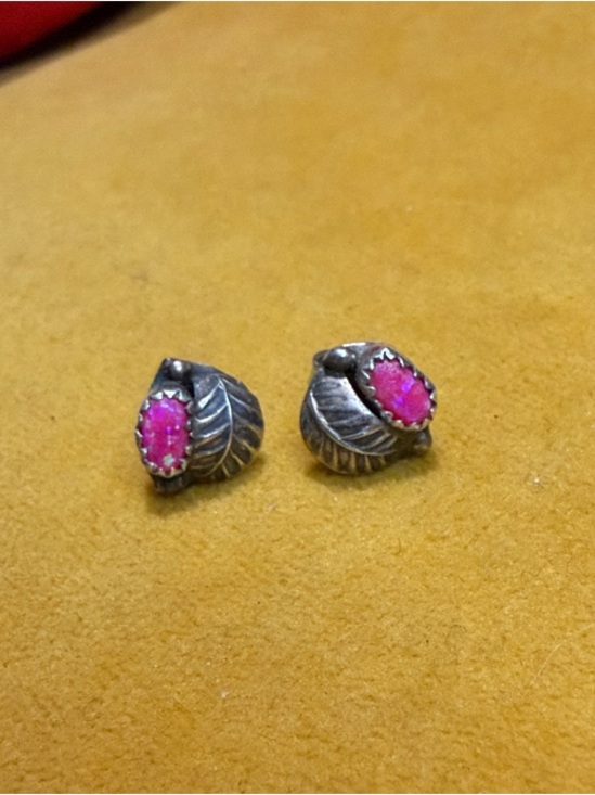 etsy Jewelry - Pink OPAL Native American studs